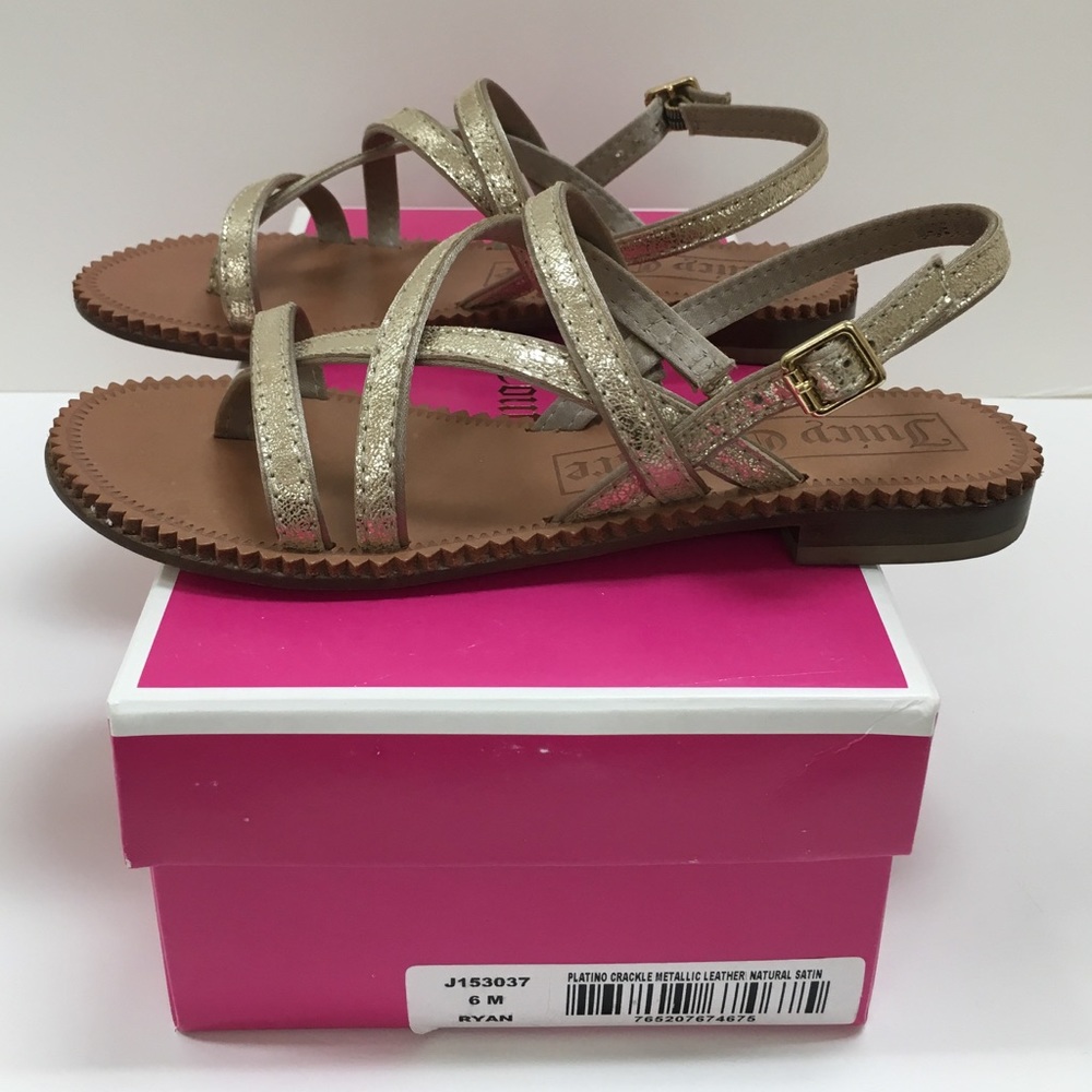 Juicy Couture “Ryan” Gold Metallic Sandals